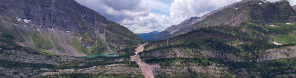 panoramic photograph of the coastal gaslink through mountains.